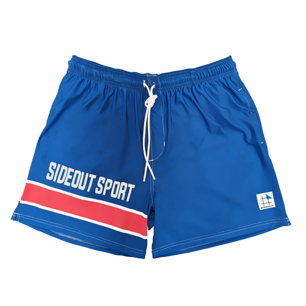 Men's Volley Shorts Blue Retro Stripe