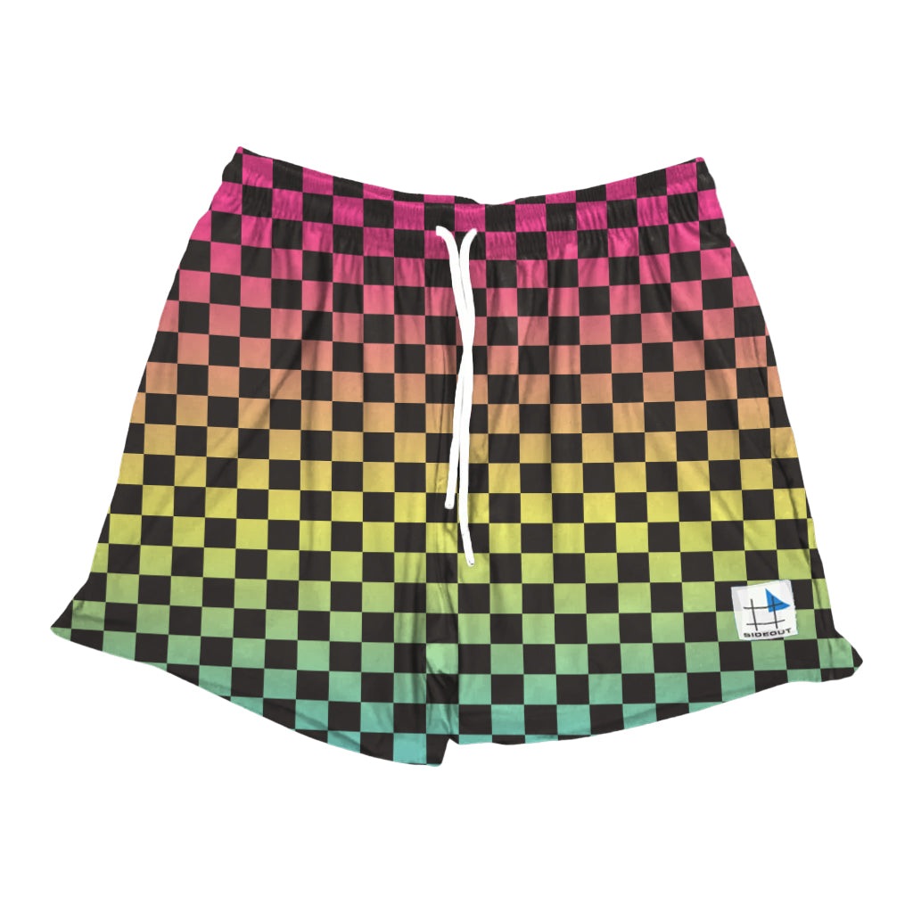 Endless Summer Rainbow Check Men's Volley Shorts