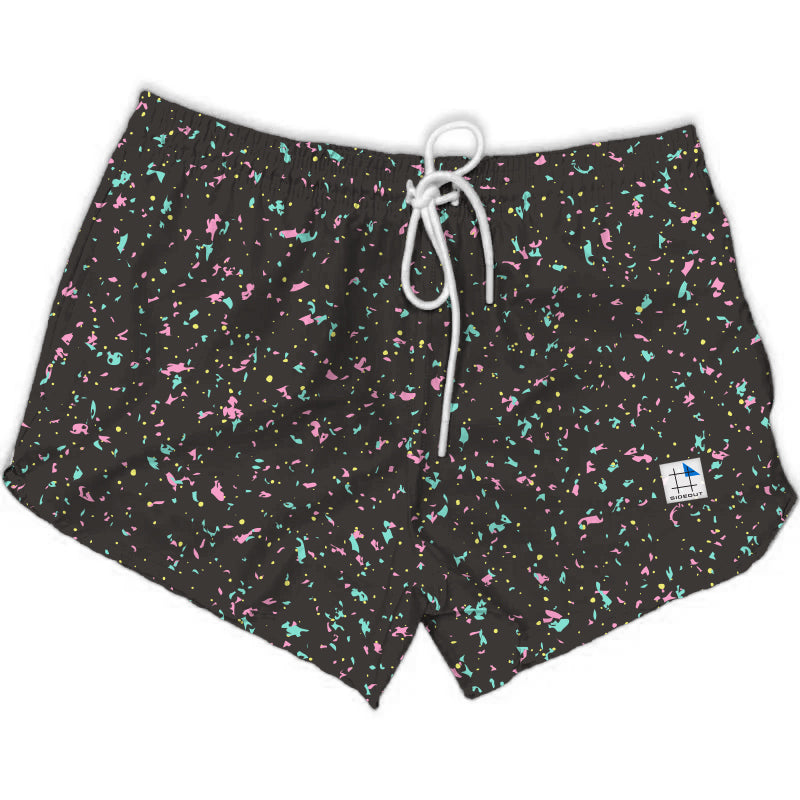 Endless Summer Black Speckle Women's Volley Shorts